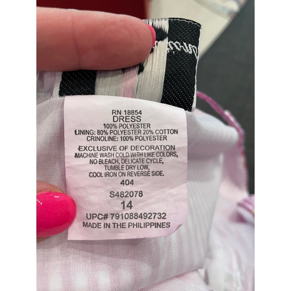 Vintage Y2K Rare Editions Pink White Gingham Fit and Flare Embroidered Dress - Picture 7 of 11